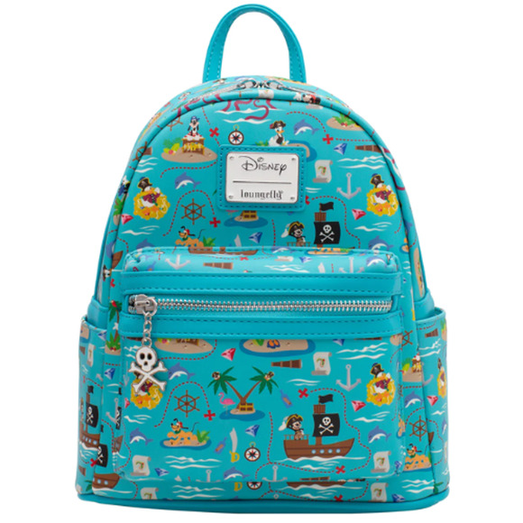 Loungefly Mickey Mouse Blue Pirates Backpack NEW - Picture 1 of 4
